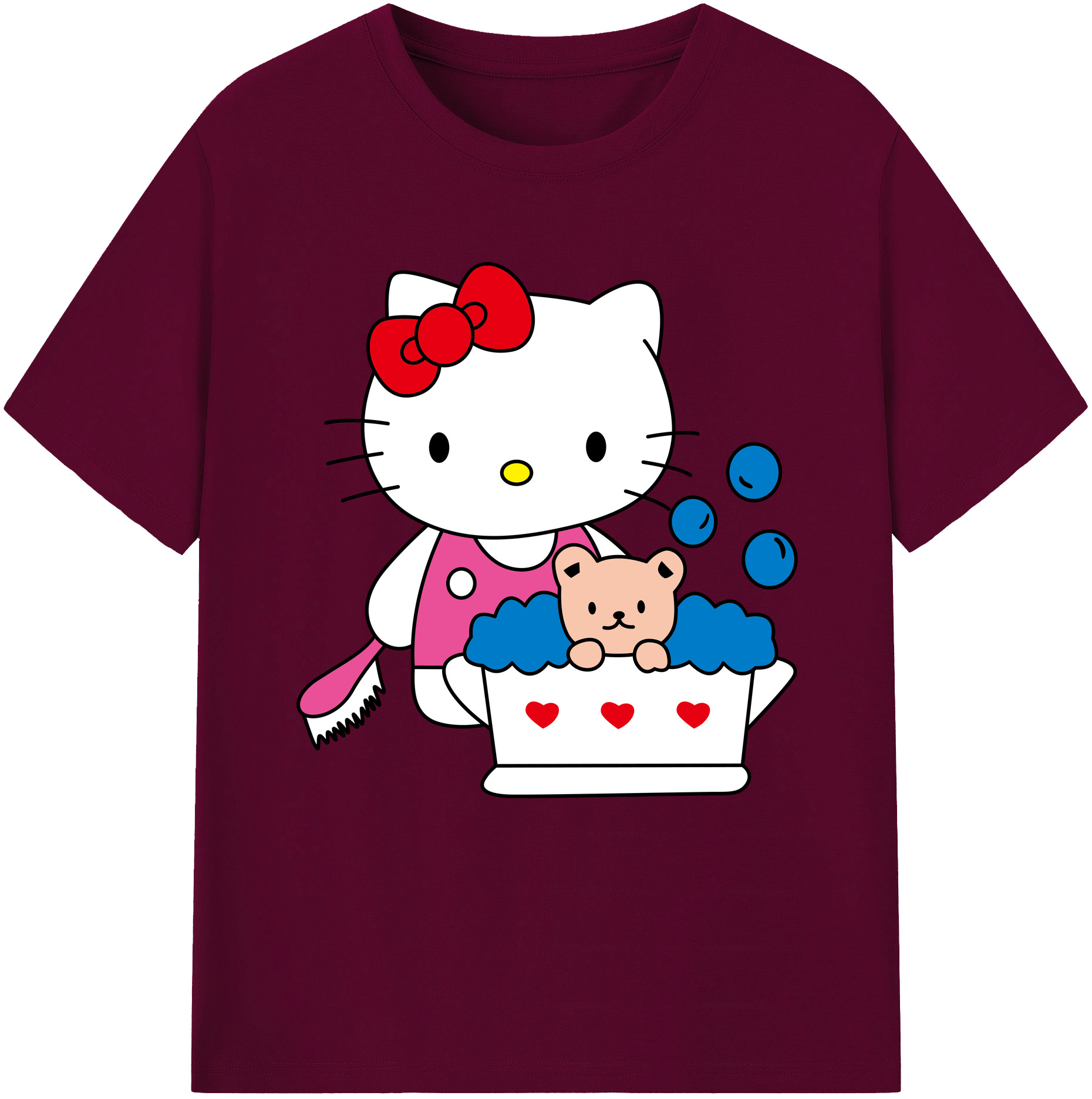 （画像用） Hello Kitty ハローキティ レディースカジュアルプリントTシャツ（綿100％）